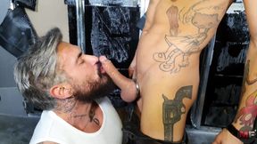 Bareback on the Building Site as Two Tatooed Workers Get It off