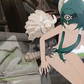 Genshin Impact Candace with Hilichurl Sex Hentai Mmd 3D Sea Green Hair Color Edit Smixix