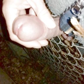 Outdoor Masturbation Cumming Through Neighbors Fence - Rockard Daddy