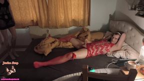 Orgasm in Red Lingerie