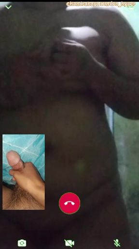 Video Call Sex with My Stepmother Ahhh Those Big Breasts I Really Want My Dick to Be Squeezed in Her Breasts