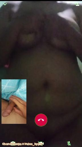 Video Call Sex with My Stepmother Ahhh Those Big Breasts I Really Want My Dick to Be Squeezed in Her Breasts