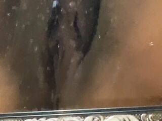 stretching out TAUT BULKY cunt with LARGE sex toy