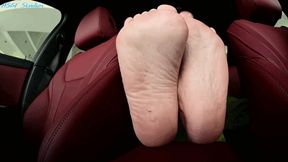 Playful big soles in the car pt 2 - Mp4