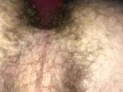 19 year old college guy Jesse Gold uses a dildo on his hairy ass