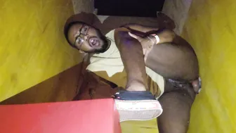 FTM bear takes gloryhole cock in interracial amateur session