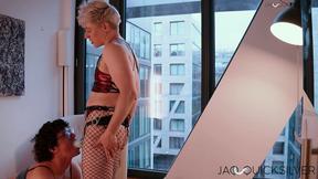 FTM Jaq Quicksilver Wrecks Tight Hole With Big Strap On