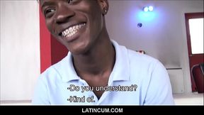 Young Black Amateur Straight Boy With Braces From Jamaica Fucks Gay Latino Filmmaker For