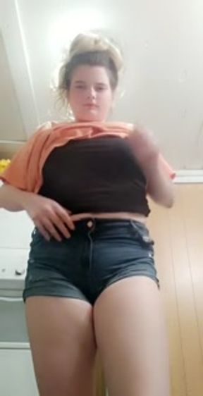 Shh I'm babysitting!! Quick strip for daddy!!