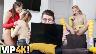 Kami Yammy and Carolina Sun in a steamy lesbian foursome