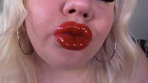 Glossy Red Lips Kisses and JOI - MP4 1080 (smaller file size)