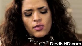 Lesbian stunners Avi Love and Victoria Voxxx enjoy dildo play with passion