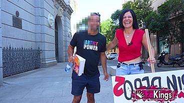 Milf hooker street fishing for young cock. Sandra V, sex teacher on FAKings