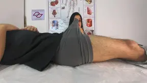 Nurse helps shy guy relieve his erection in front of her