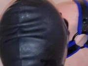 Slave trained to drink and swallow piss