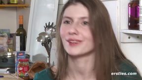Watch this naughty German girl pleasure herself with a dildo and vibrator in Berlin