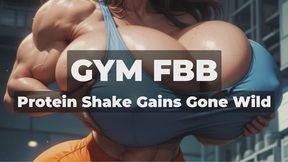 GYM FBB - Protein Shake Gains Gone Wild - My Muscles Explode Huge from That Special Formula While I Dominate You in the Empty Gym