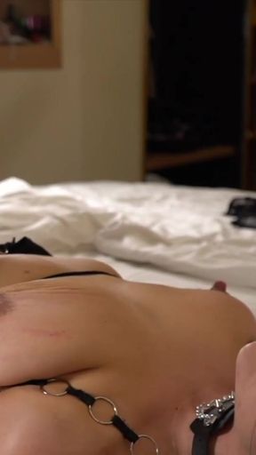 Captivating moment from &quot;Bondage my hands and spanking my Boobs next play very hard with my Nipples Clamps&quot;
