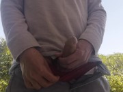 Cumming outside in the garden