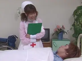 Horny JP nurse Tsumiki Shindo fucks her hairy pussy with a toy