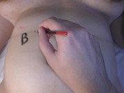 Married girl first time try dirty bodywriting kink! Preparing before pervert sex