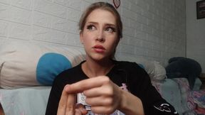 Cuckolded and humiliated by his Russian girlfriend Evelyn who speaks dirty