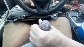 Dick Massage Cum Twice while Driving in Country Road