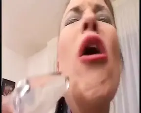 Lucy gets double-teamed by black and white cock