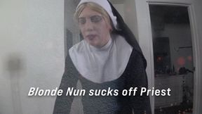 Blonde Nun sucks off Priest 01