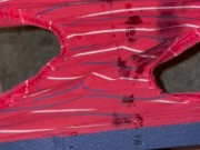 Spraying pee over my red briefs