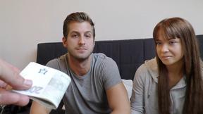 ”Bitch rides stranger's phallus while cuckold watches this”