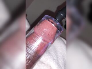Milking my cock with my pump
