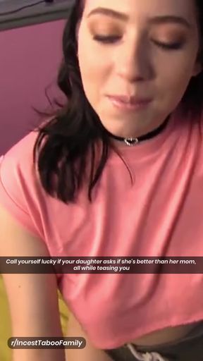 Naughty dad teases daughter in taboo family scene