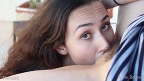 Alexia Preggo - Public Rooftop Lesbian Sex