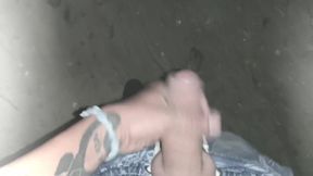Night Vision Outdoor Cumshot While Walking POV