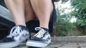 My Mother's Friend in a Dress, with Transparent Panties