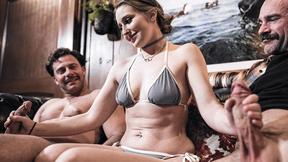 ”PURE TABOO Ass virgin babe walks into a men cave - Laney Grey”