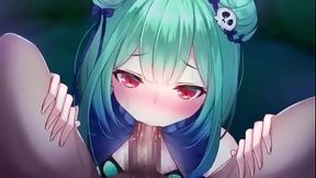 Uruha Rushia Gives Blowjob