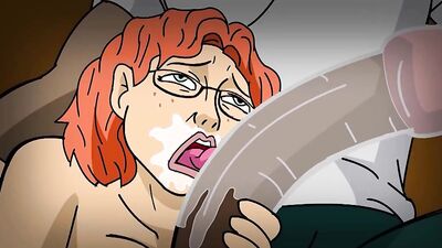 Kinky blonde gets pinned down and drilled hard by black dude in cartoon