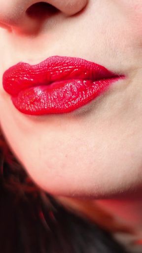 Red lipstick fetish and fur