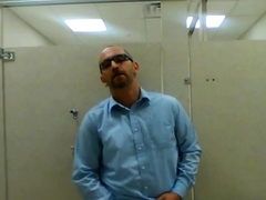 Jerking in a public restroom