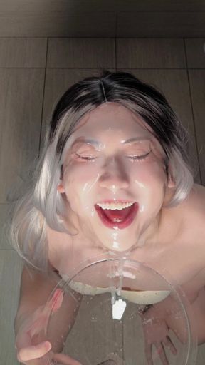 F025 - Fake Cum 1 Facial and Swallow