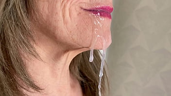 Mature cougar blowjob sucking semen sucking balls .