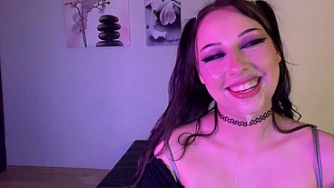 Smoking and playing with cum on my face