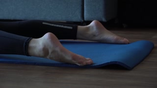 I got a footjob from a fit girl in sportswear.