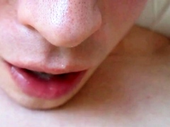 Amateur Creamy Close-Up: Slow-Mo Cum Swallowing!