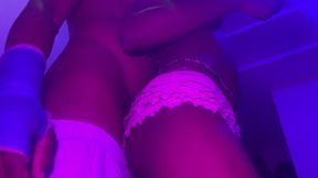 Real Homemade Amateur Sexy Dance with Hot Ebony Teen Grinding Bubble Butt on My Hard Cock Close up