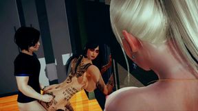 Stepmom gets horny seeing me fuck hot MILF at home