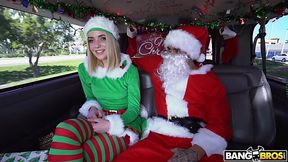 Christmas bang in the pussy between Santa and his faithful helper Elf Maddie Winters