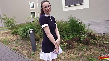 Hot German Nerd Chick Ronya Rabe Gets Her Tight Little Glasses-Fucked in Casting Bang Session